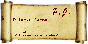 Pulszky Jerne névjegykártya